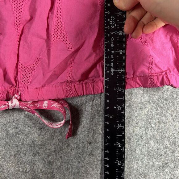 Karl Lagerfeld Top Women’s Large Paris Eiffel Tower Print Blouse Puff Sleeve - Picture 3 of 8